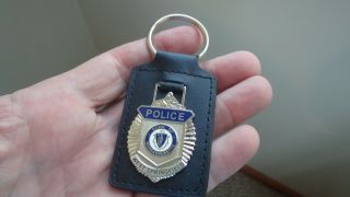 West Springfield Massachusetts Police Department Key Chain Leather Bx 4 8