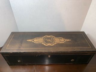 Antique Inlaid Music Box 1800’s 20”