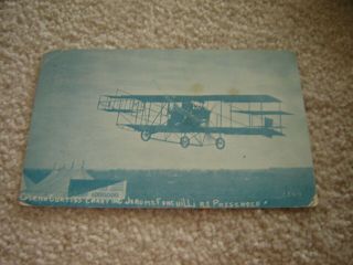 Vintage Postcard Early Aviation Flying Glenn Curtiss & Jerome Fancuillo