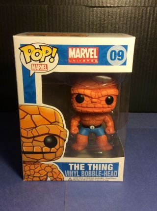 The Thing 09 Funko Pop Rare Vaulted W/hard Stack Protector Fantastic Four