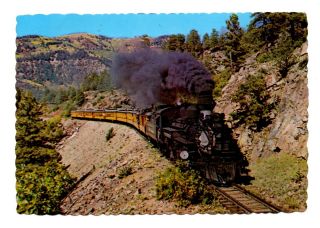 Denver And Rio Grande Narrow Gauge Passenger Train Postcard Colorado Vintage