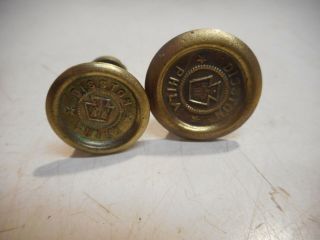 L2309 - 2 1917 - 1940 Disston Brass Saw Medallions - 1 " & 13/16 "