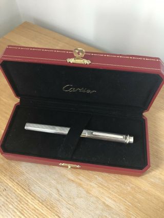 Must De Cartier Ltd Edition 925 Solid Sterling Silver Vendome Ballpoint Pen,  Box