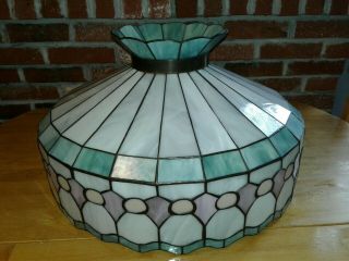 Vintage Tiffany Style Lamp Shade Stained Glass Acrylic - Large 20 "