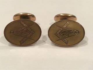 Antique Vintage Gold Filled Masonic Cuff Links