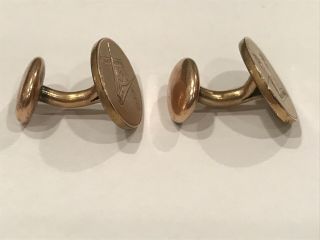 Antique Vintage Gold Filled Masonic Cuff Links 2