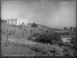 John Spring Home: Construction - Thousand Oaks - Berkeley - 1912 Glass Negative