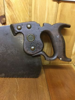 Vintage Antique H.  Disston and Sons hand saw 20 