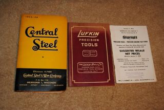 Vintage Machinist Catalogs Central Steel & Wire Lufkin Tools Starrett Flat Stock