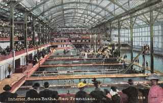 C22 - 7045,  Interior,  Sutro Baths,  San Francisco,  Ca. ,  1916 Postmarked.  Postcard.
