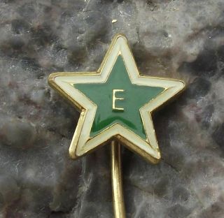 Antique Star Shaped Green Esperanto Language Association Club Members Pin Badge