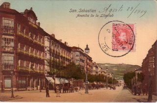 Spain - 1909 San Sebastian - Avenida De La Libertad Postcard