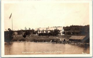 Rppc Mi Alden Torch Lake Marquette Hotel Real Photo Beebe 1910 