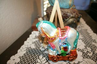 Cute Christopher Radko Rocking Horse Christmas Ornament Made In Poland