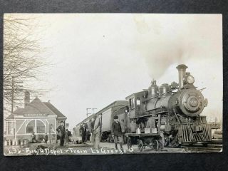 Rppc - Lagrange Oh - Ohio - Big 4 Depot And Train - Railroad - Engine - Station - Rr - Lorain Co