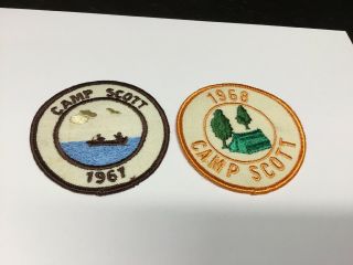 Camp Scott Patches 1967 & 1968 Magic Empire Council Tulsa