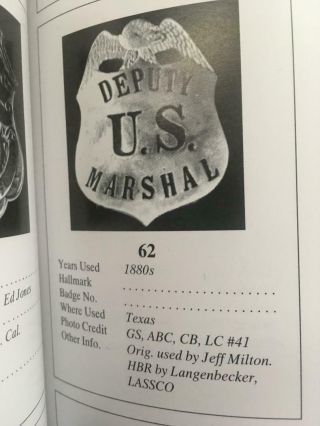 OBSOLETE - VINTAGE 1930 ' s - 1940 ' s LAS&SCO U.  S.  MARSHAL SHIELD 3