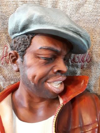 Jazz Raggae African AMERICAN Statue Sculpture Figurine Guitar Player 10