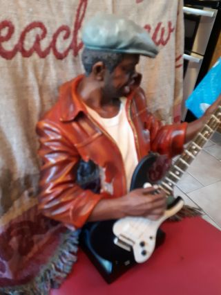 Jazz Raggae African AMERICAN Statue Sculpture Figurine Guitar Player 3