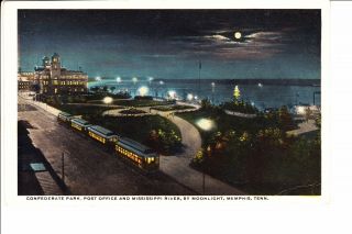 Memphis,  Tn Confederate Park At Night @ 1915
