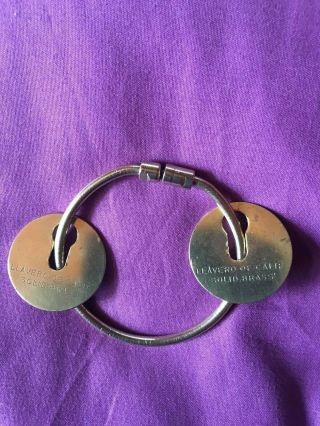 Vintage Solid Brass Llavero Of California Key Ring