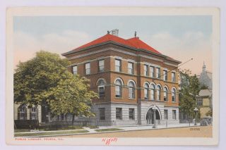 Old Postcard Public Library,  Peoria,  Illinois