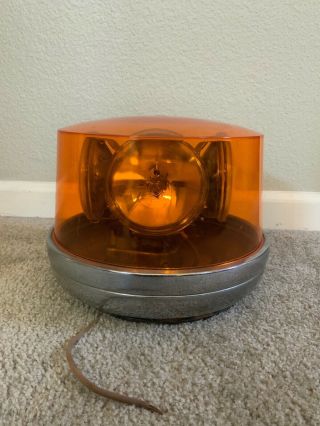 Vintage Dietz 211 Rotating Warning Beacon Light Amber 3