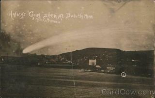 RPPC McKenzeic Halley ' s Comet seen at Duluth,  Minn.  in 1910 St.  Louis County 2