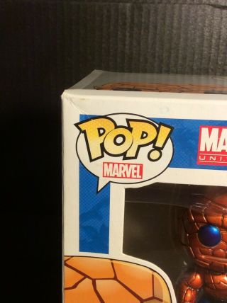 Funko Pop Marvel The Thing 09 Vaulted SDCC 2011 Metallic In Pop Stack.  LE 480 2