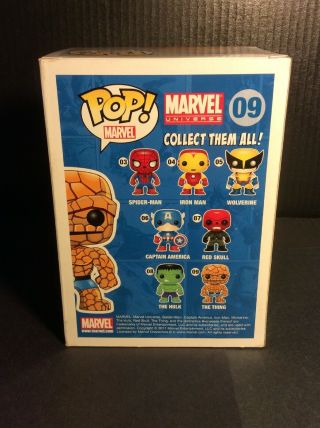 Funko Pop Marvel The Thing 09 Vaulted SDCC 2011 Metallic In Pop Stack.  LE 480 4
