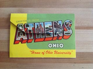 Vintage Souvenir Postcard Folder Ohio University Athens Ohio