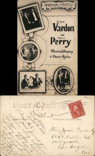 1918 Rppc Tulsa,  Ok Orpheum Circuit Season 1917 - 18 Frank Vardon And Harry Perry M