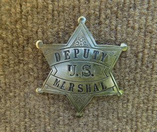 Antique U.  S.  Marshal Badge Hallmarked Las&sco