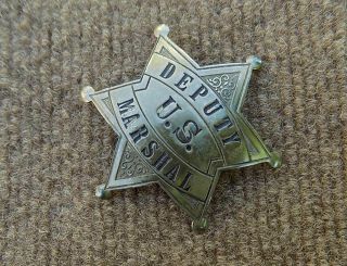 Antique U.  S.  Marshal Badge Hallmarked LAS&SCO 2