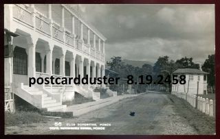 2458 - Puerto Rico Ponce 1940s Club Deportivo.  Real Photo Postcard