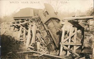 Rppc Wreck Near Dewar Okmulgee County Oklahoma Train Wreck Real Photo Post Card