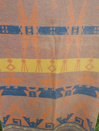 Vintage Reversible Native American Cotton Camp Trade Blanket TeePee 62 