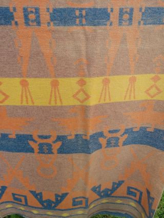 Vintage Reversible Native American Cotton Camp Trade Blanket TeePee 62 