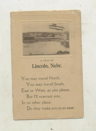 1912 View Of Lincoln,  Nebraska Postcard