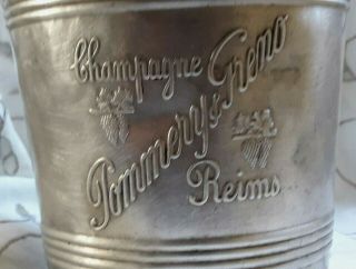 French Pommery & Greno Aluminum Champagne Ice Bucket Cooler Reims France 1950