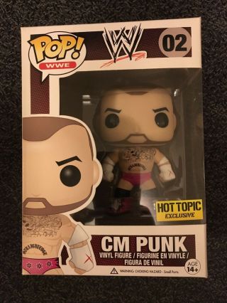 Cm Punk Funko Pop Vinyl Hot Topic Exclusive Wwe Rare Vaulted Pink Trunks