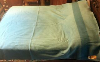 Vintage Heavy Thick Hudson ' s Bay England 4 - Point Blue Stripe Wool Blanket 75x90 2