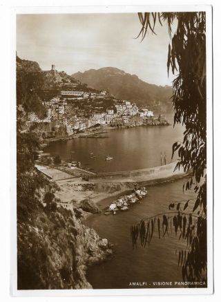 Amalfi,  Visione Panoramica Vintage Real Photo Postcard Fotocelere 562m