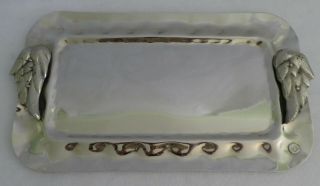 Jan Barboglio Hand Crafted Serving Tray Metal 17 1/2 " X 10 1/8 " Signed