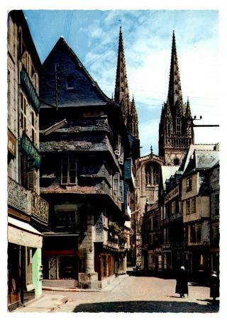Quimper France Postcard Brittany In Color Rue Kereon Bretagne Couleurs Vintage