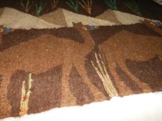 Vintage Hand Woven Wool Double Side Camel Estate Mid East? Rug Tapestry Wall Art 2