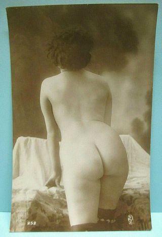 Jean Agelou Gp 252 Miss Madeleine Rearview Nude 1910 Rppc French Postcard Rare