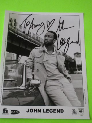 John Legend - Publicity Photo - Glossy B/w - 8 X 10 - Autographed At Abc Network Studios