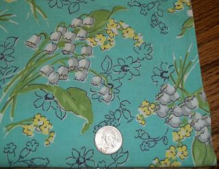 Vintage Feed Sack Flour / Sugar Bag Doll Clothes Quilt Fabric Lily Of Valley 1