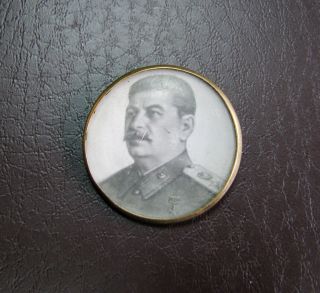 Old Soviet Ussr Russia Pin Badge Stalin Soviet Political Communist Leader Rare